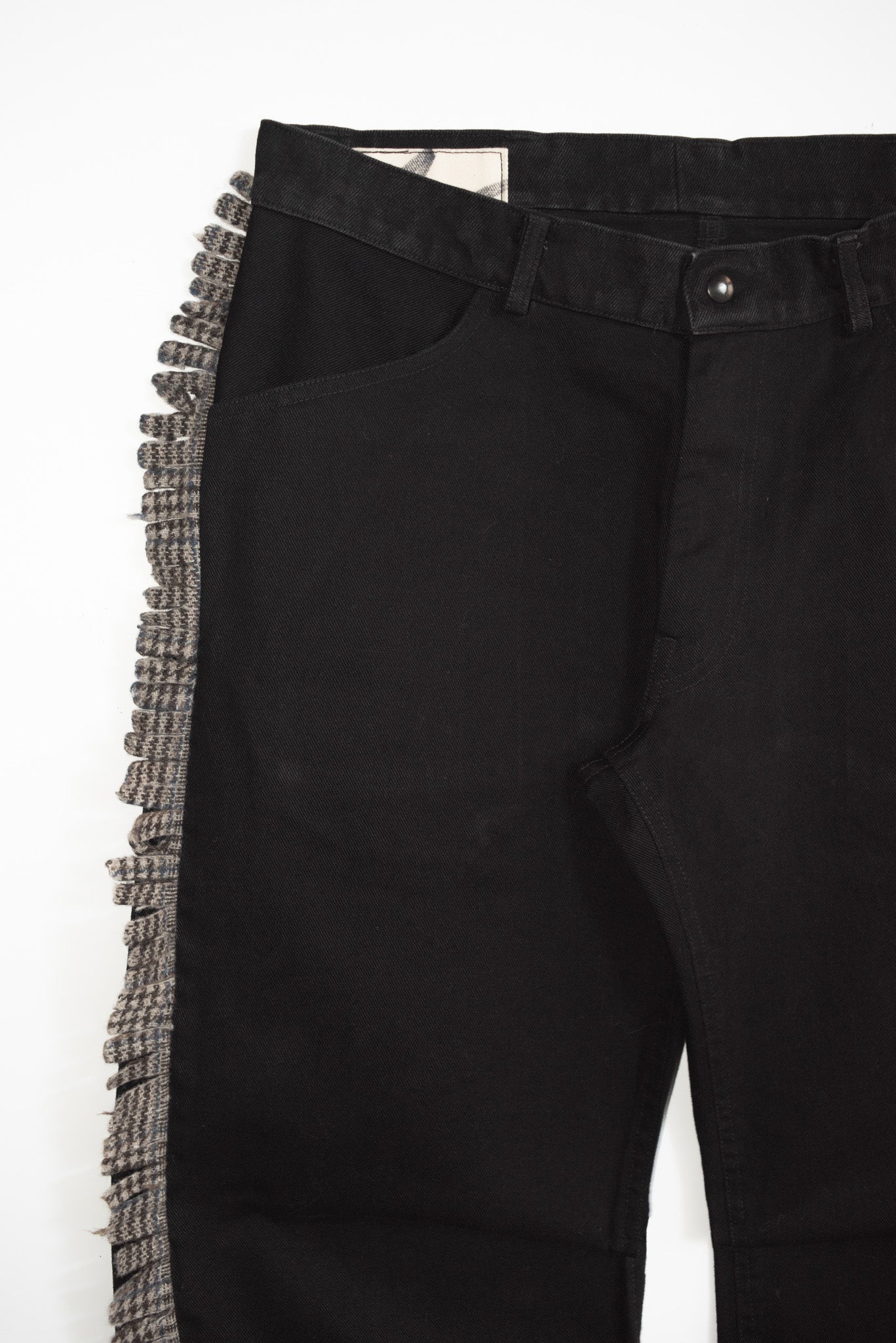 twist jeans - black denim, wool tassel