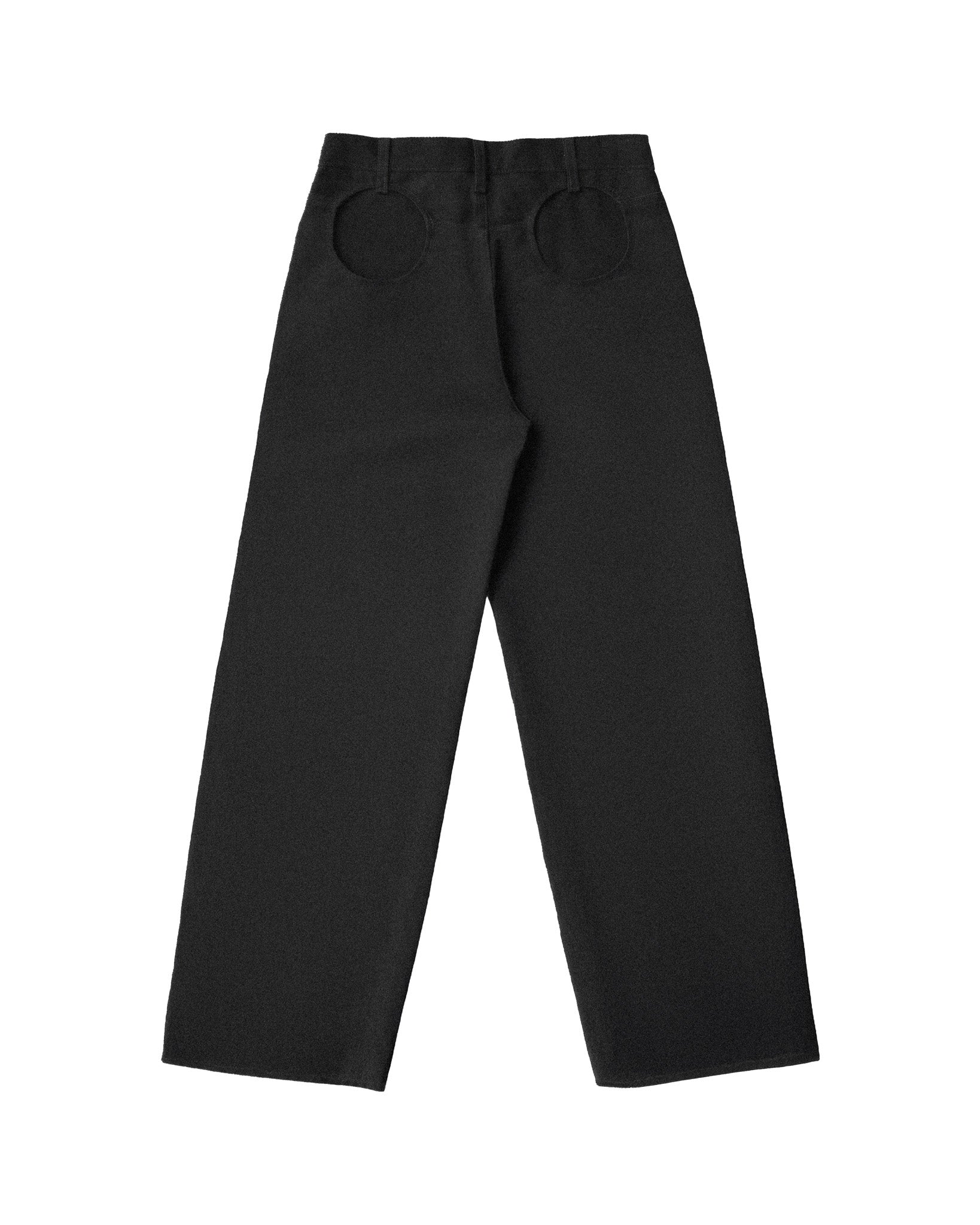 circle pocket pants - black canvas