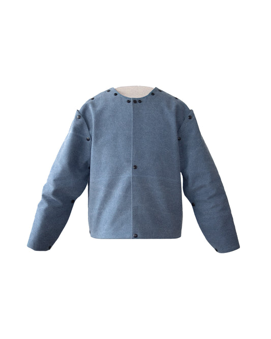 snap jacket - baby blue heavy canvas