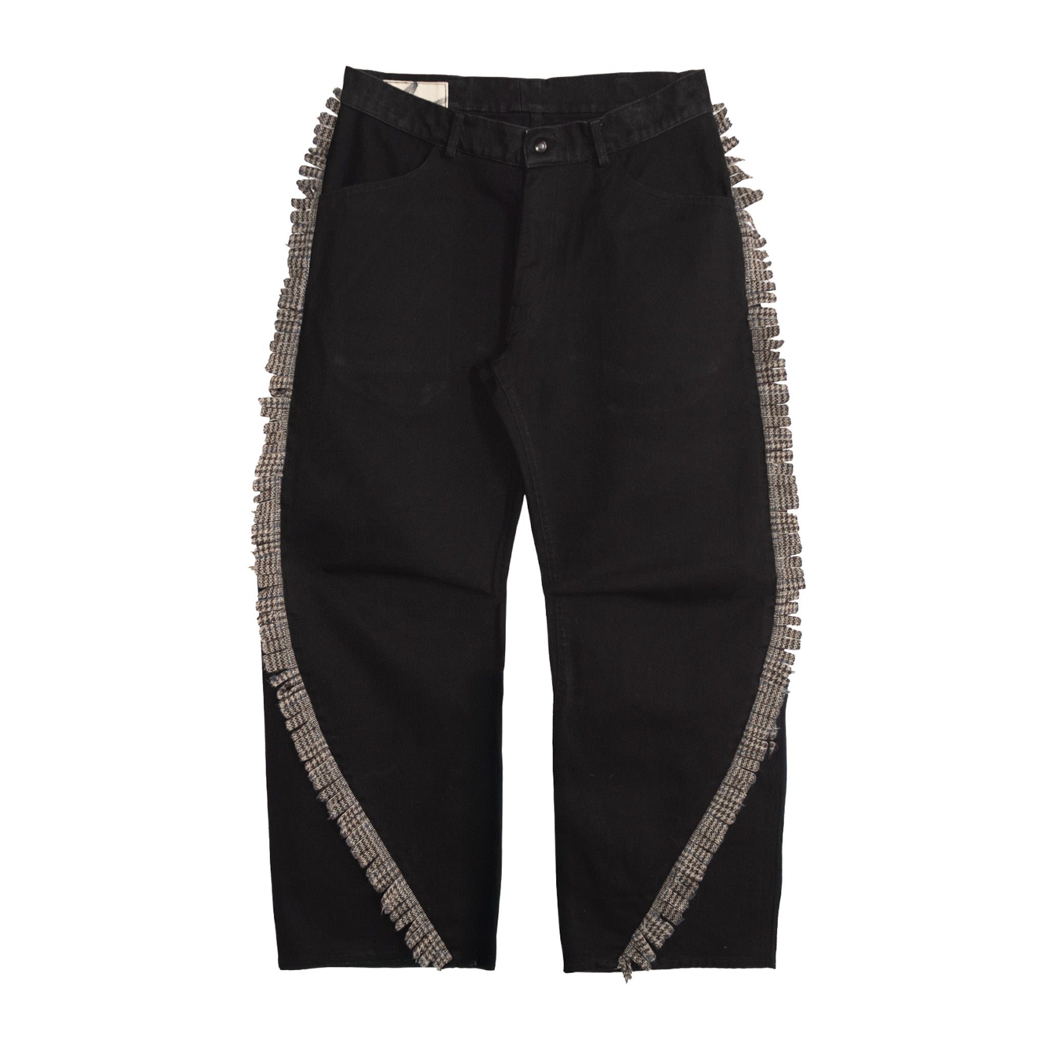 twist jeans - black denim, wool tassel