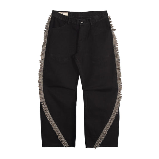 twist jeans - black denim, wool tassel