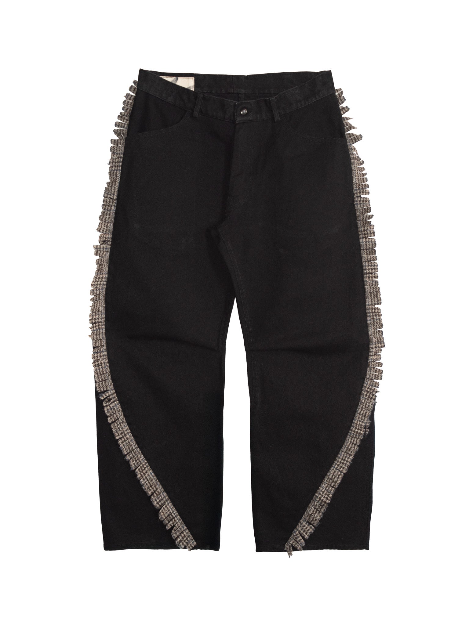 twist jeans - black denim, wool tassel