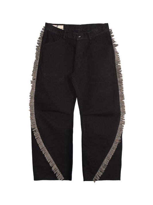 twist jeans - black denim, wool tassel