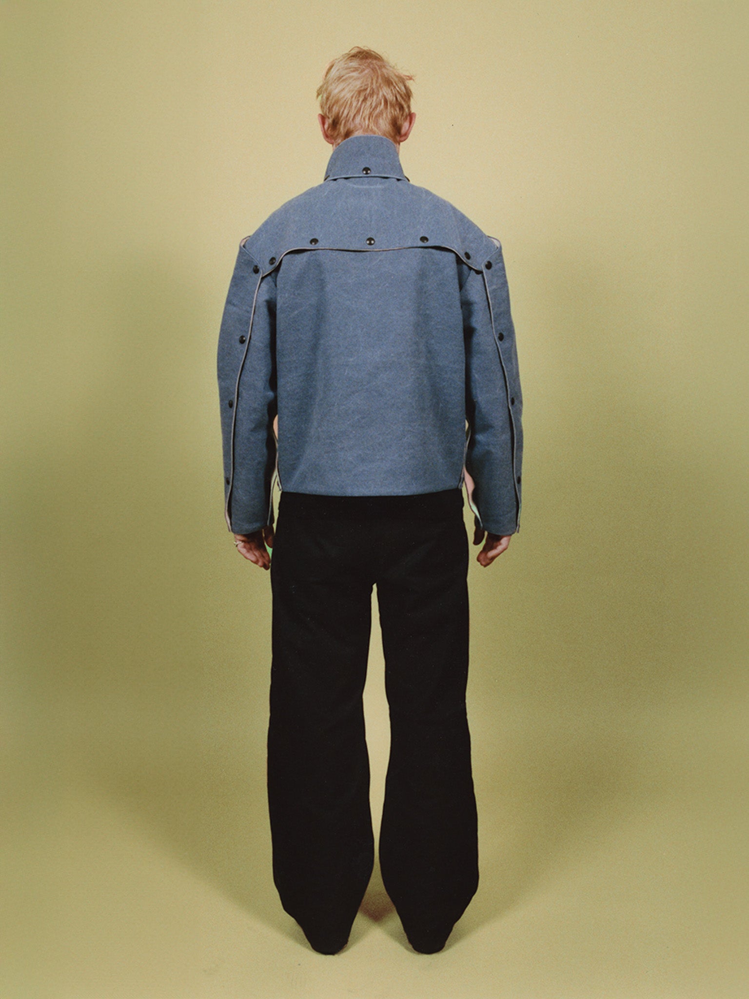 snap jacket - baby blue heavy canvas