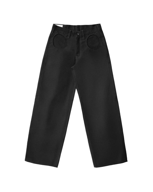 circle pocket pants - black canvas
