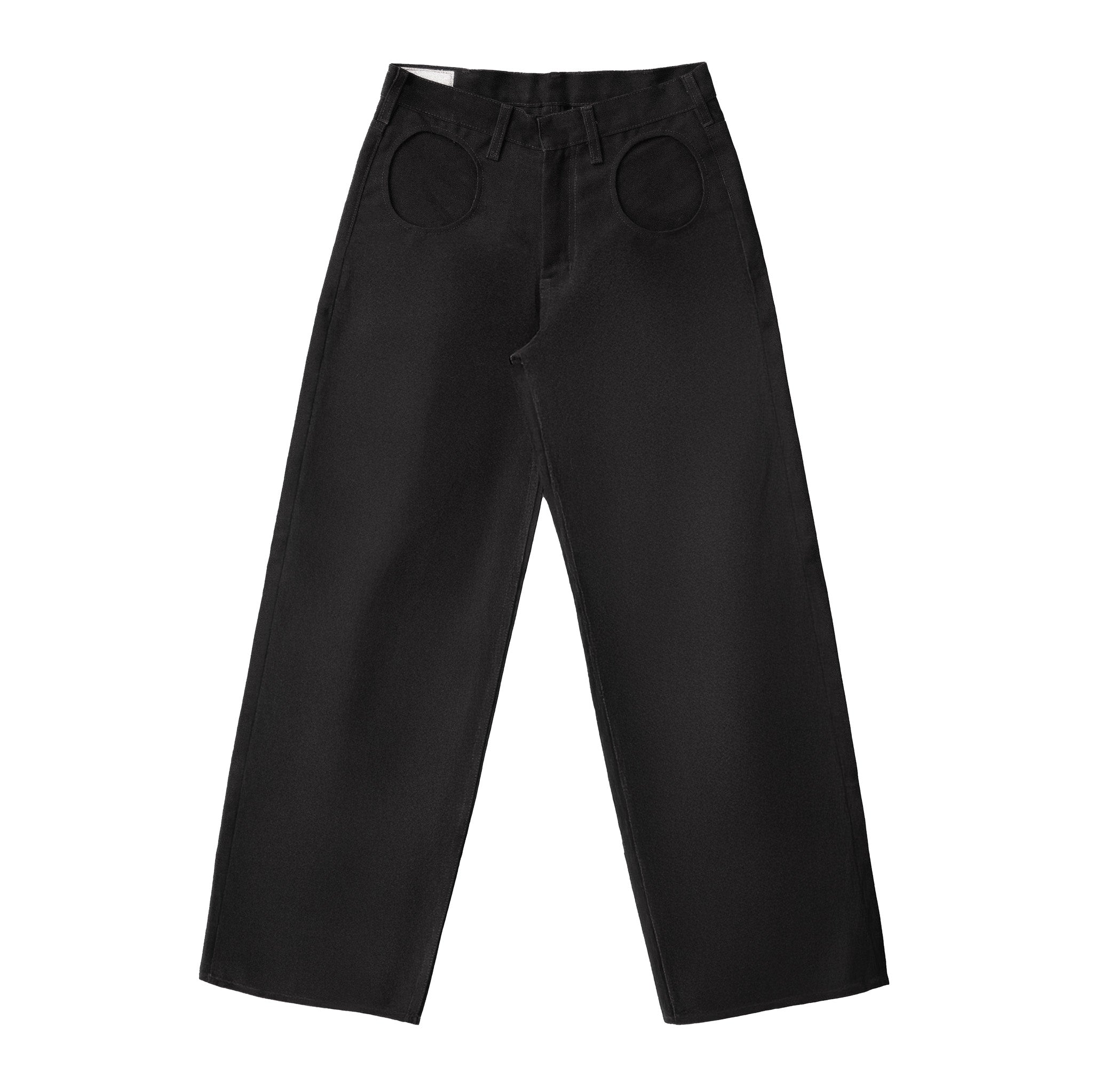 circle pocket pants - black canvas